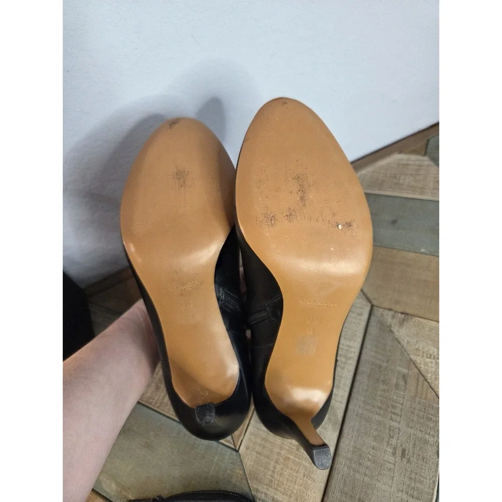 Coach Seneca Women's Leather Stiletto Ankle Boots Booties‎ Shoes Brown Size 9.5B
